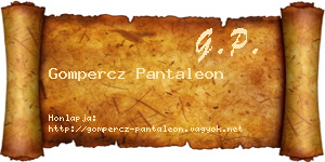 Gompercz Pantaleon névjegykártya